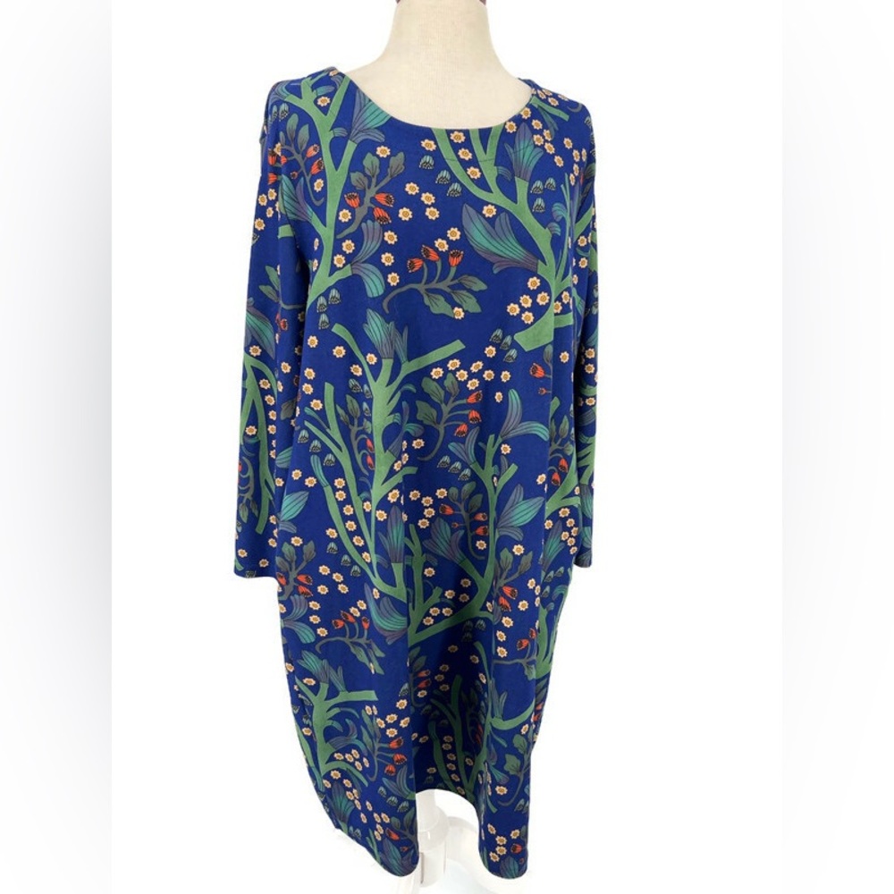 Partysu Korean Floral Knit‎ Dress Long Sleeve Stretchy Shift Dress Medium